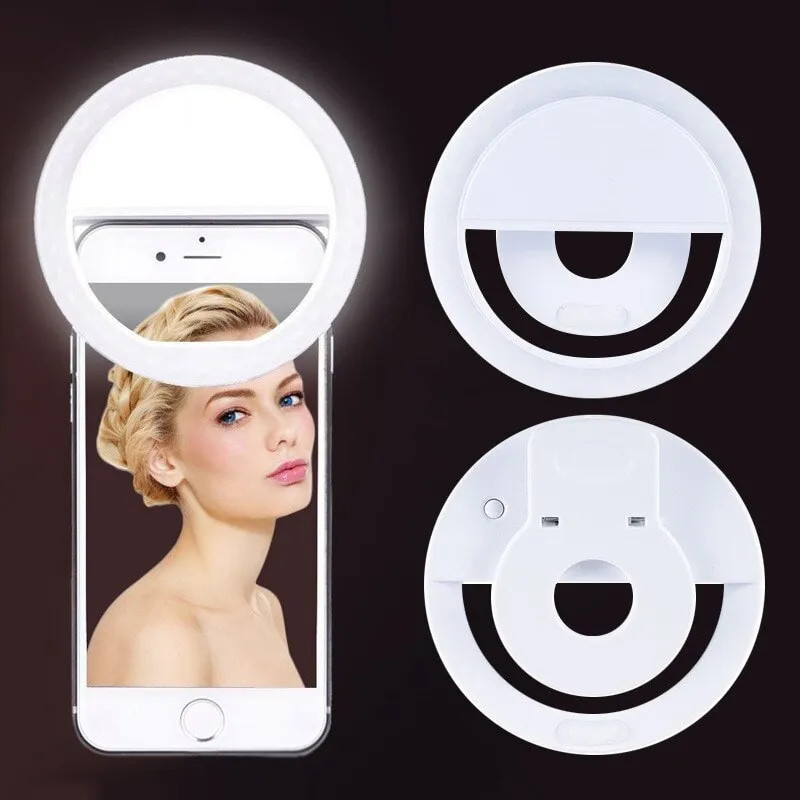 Photography Lighting Professional - USB recarregável LED Selfie Ring Light
