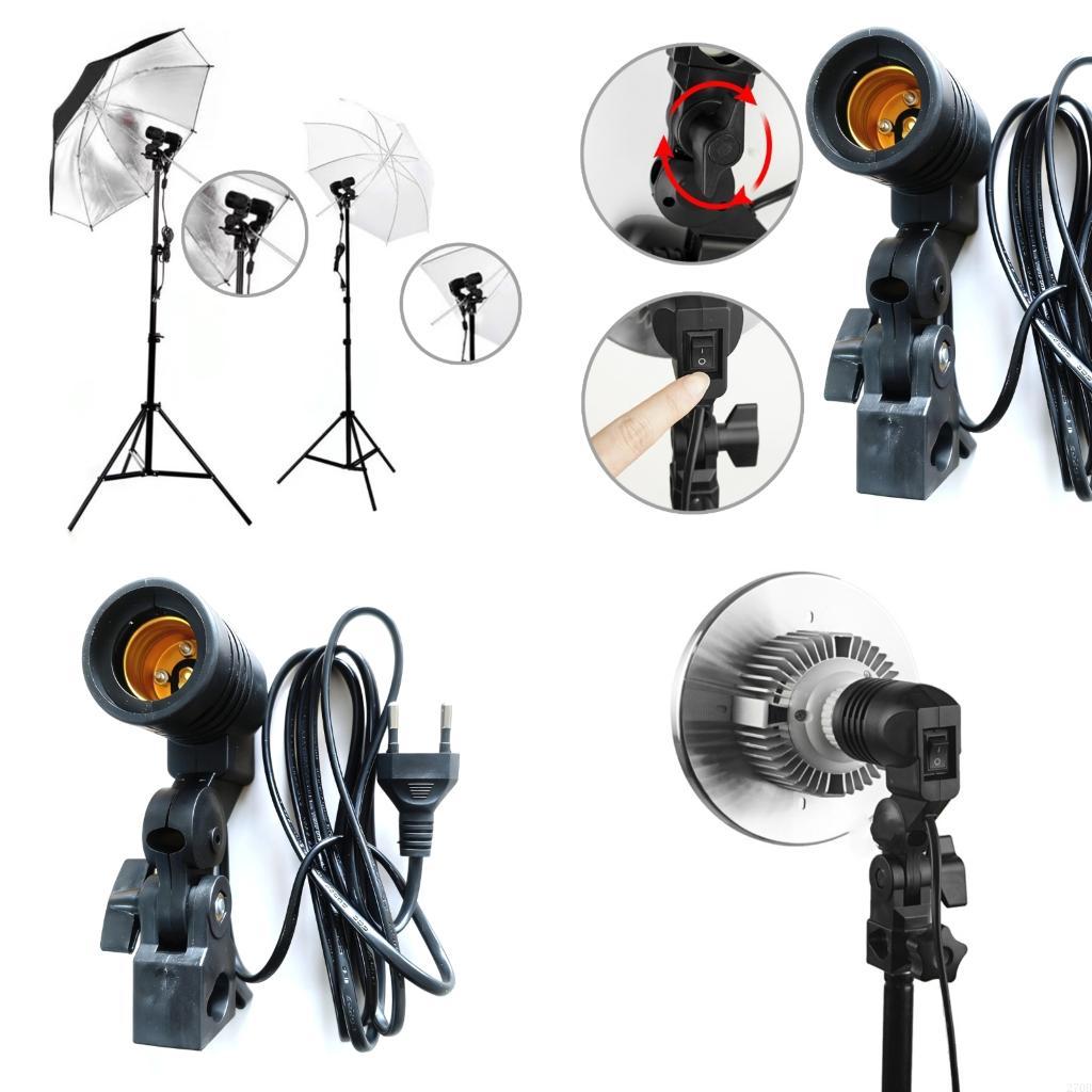 Photography Lighting Mount - Suporte luz E27 para refletor guarda-chuva