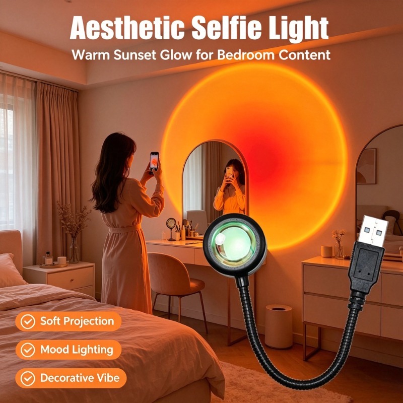 Photography Lighting Mood - Lâmpada USB Pôr do Sol, Luz