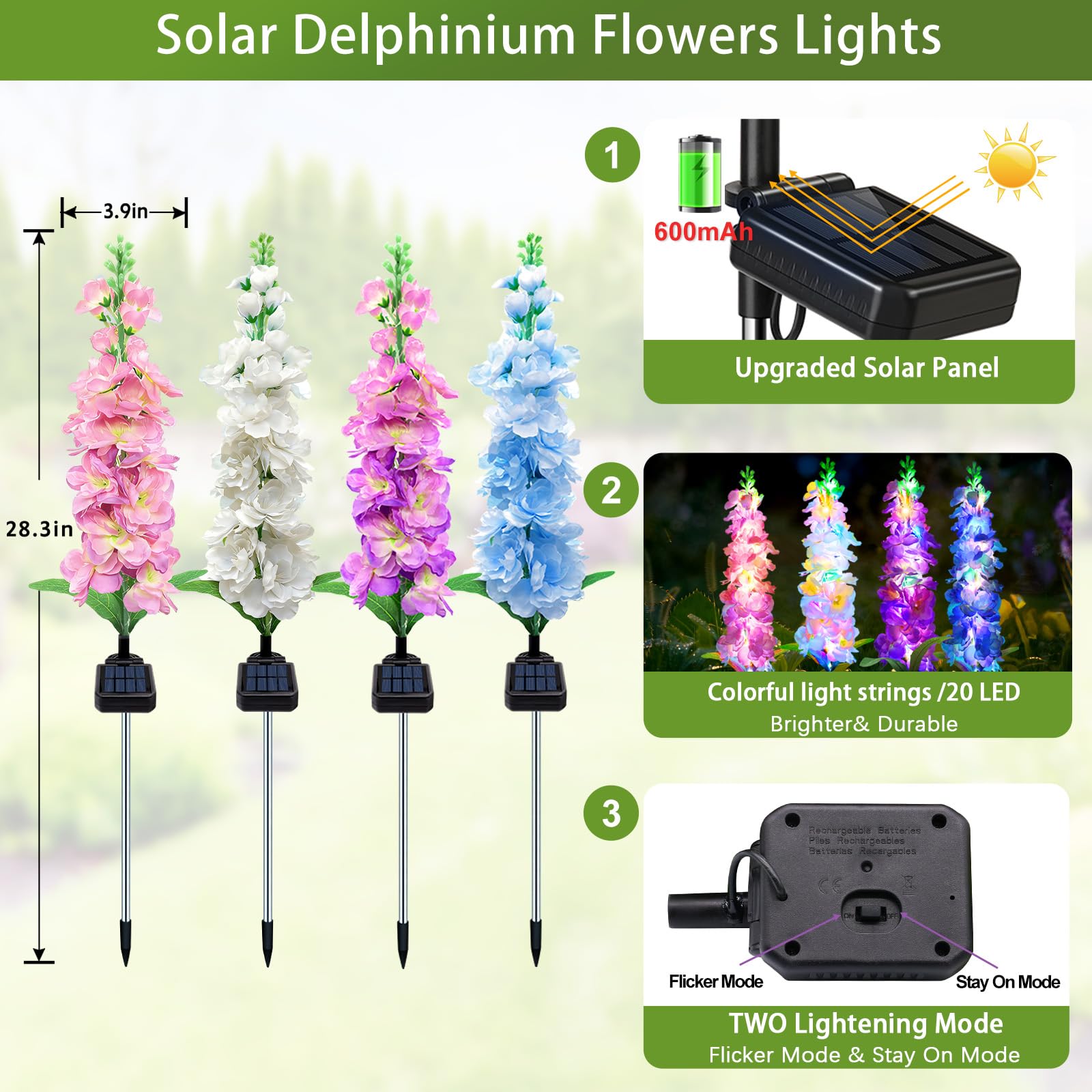 Luzes Solares para Jardim, Luz - Flower Photography Led Lighting Pack avaliação e preço