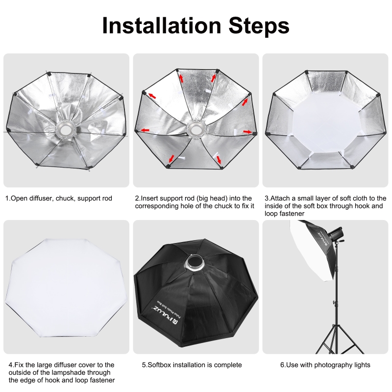 Puluz-softbox octagon para fot - Photography Lighting Mount avaliação e preço