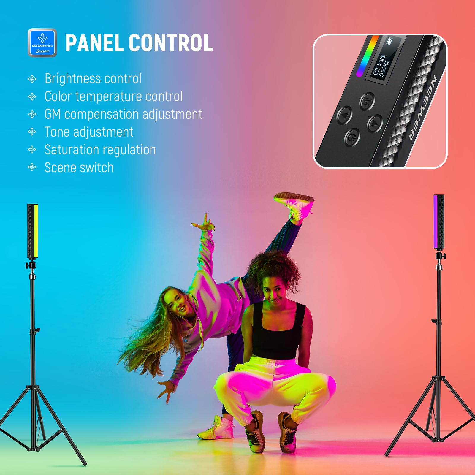 Neewer varinha de luz rgb com  - Photography Lighting Youtube avaliação e preço