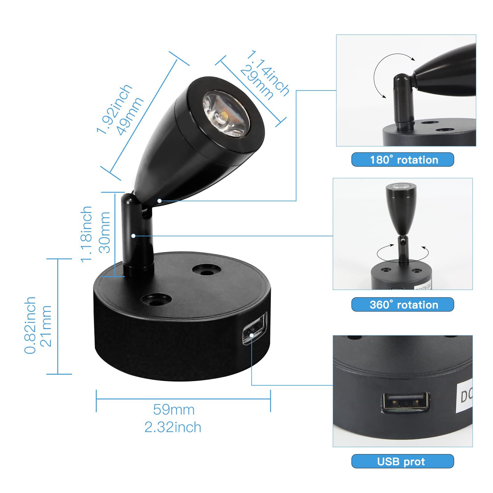 2/1 pçs prata/preto dc 12-24v  - Interior Photography Lighting avaliação e preço